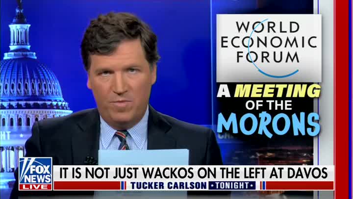 Tucker Carlson ROASTS Brian Stelter into next century after his WEF debut