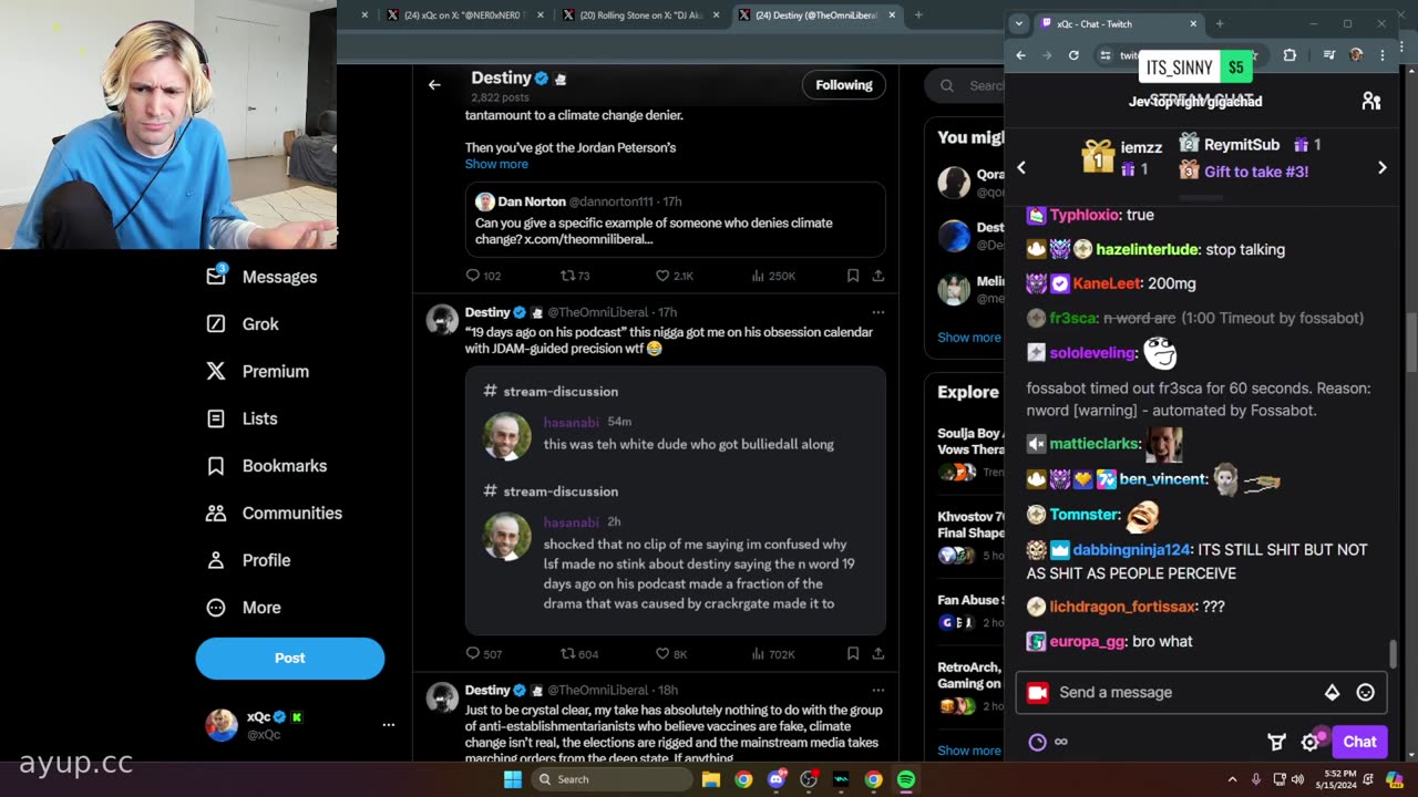 xqc vods live streams - 15/05/24 - LIVE CLICK DRAMA NEWS STU