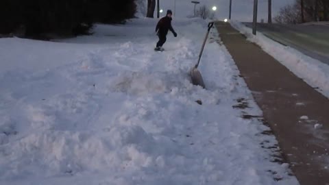 Learning to snowboard..