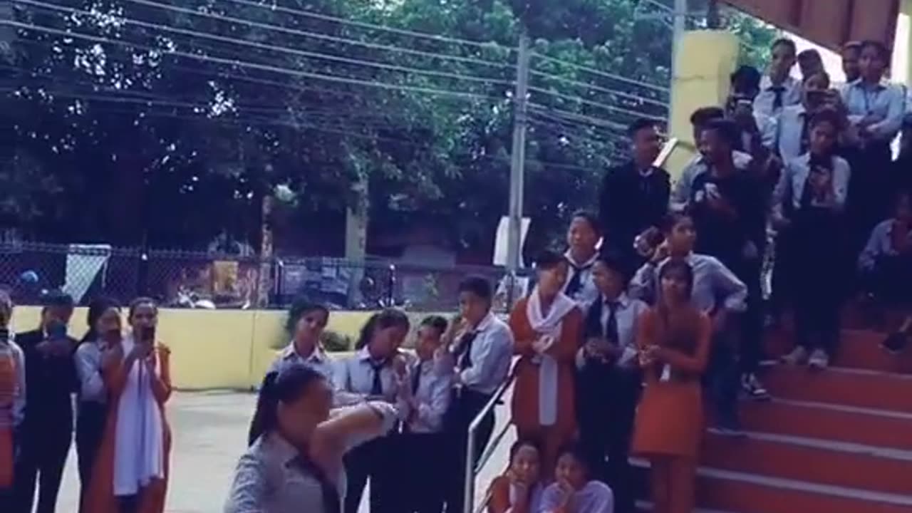 School Girl Dance in School