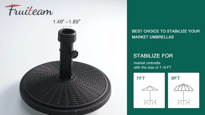 How to install FRUITEAM 22LBS Prefilled Patio Umbrella Base