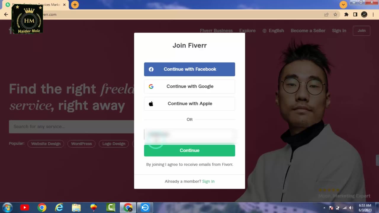 How to create a fiverr account