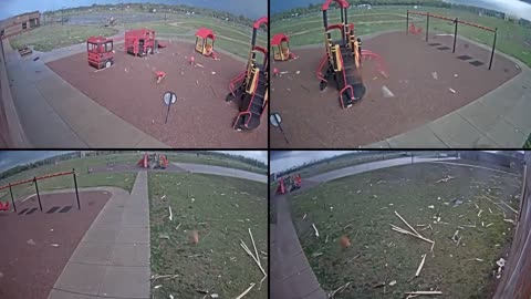 School surveillance video from April 2022 tornado in Andover, KS