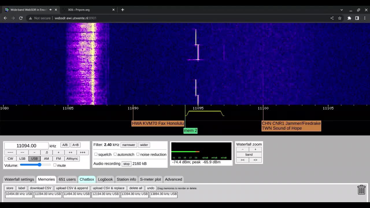 X06b 111666 21/11/2022 1016 UTC 6 Different Frequencies