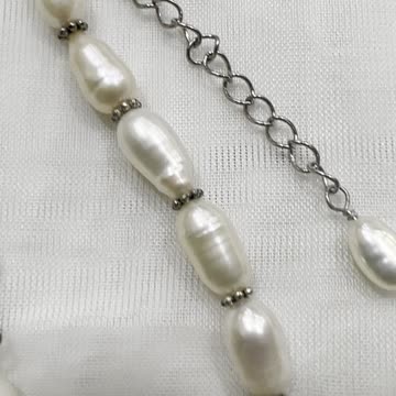Handmade Unique Jewelry Set. Made with Freshwater Pearl, Crystal Heart #2