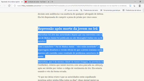 Repressão Irã condena repórter que entrevistou pai da jovem morta sob custódia policial