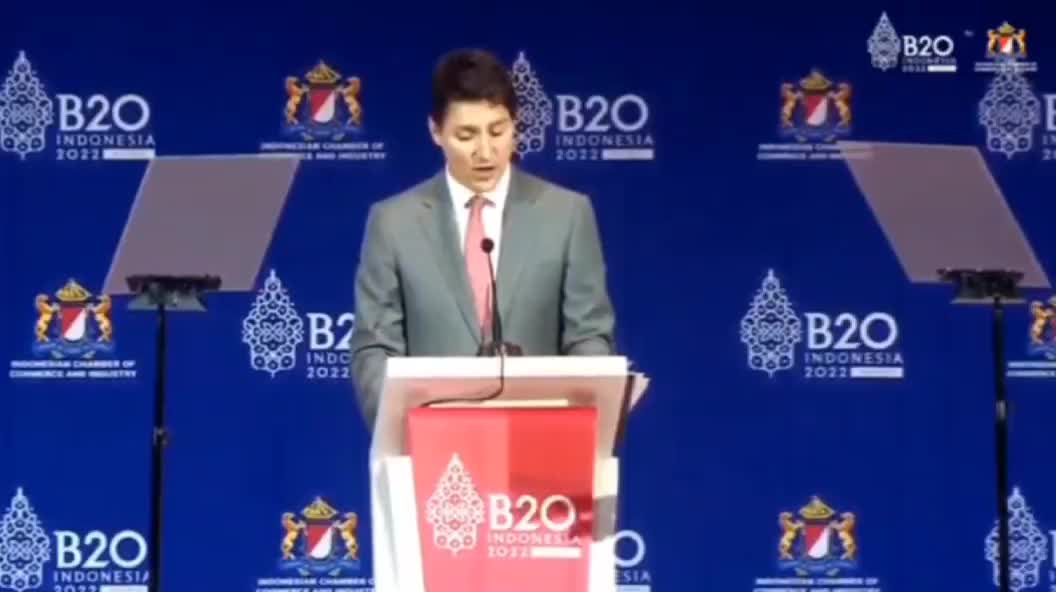 Justin [Castro] Trudeau on free speech and A.I. technology to monitor the internet at B20