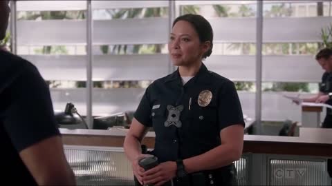 Tim and Lucy look at each other from a distance (slow motion!) - 5x03 #Chenford #TheRookie