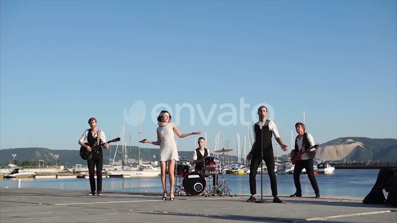 Musical performance in the harbor.