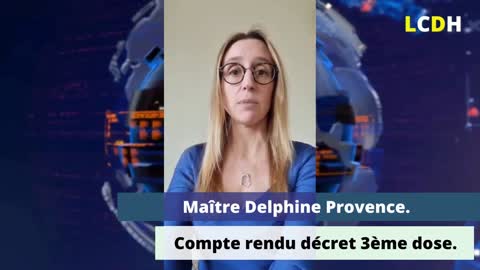 Maître D. Provence: Décret 3ème dose.