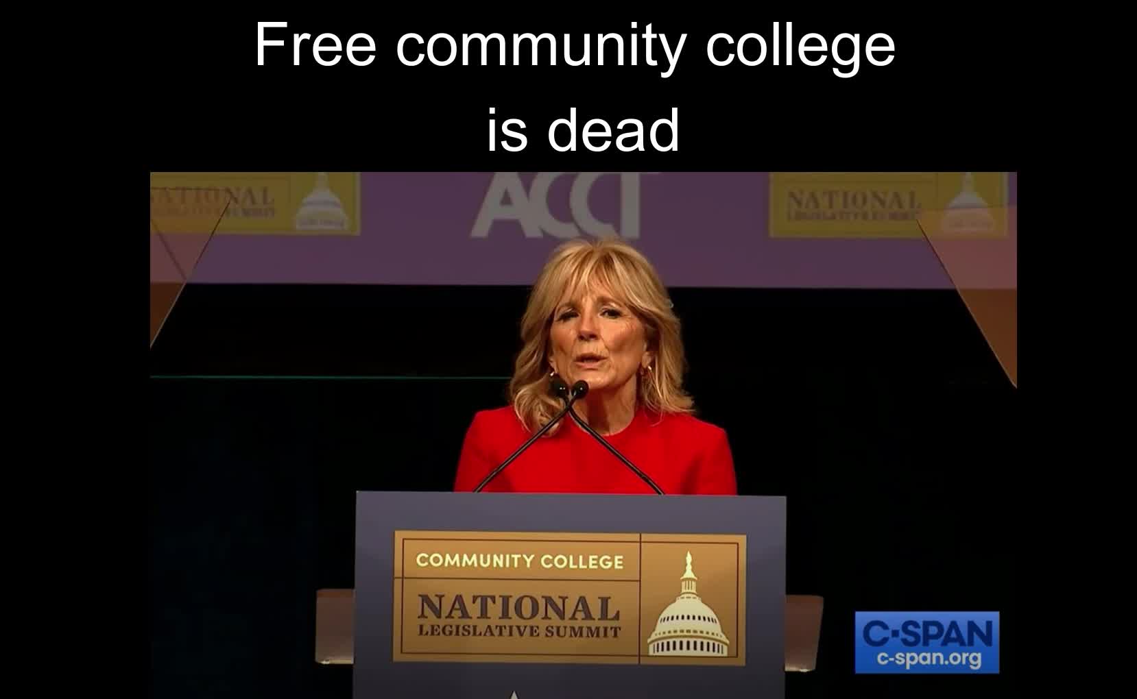 Jill Biden says free community college is dead