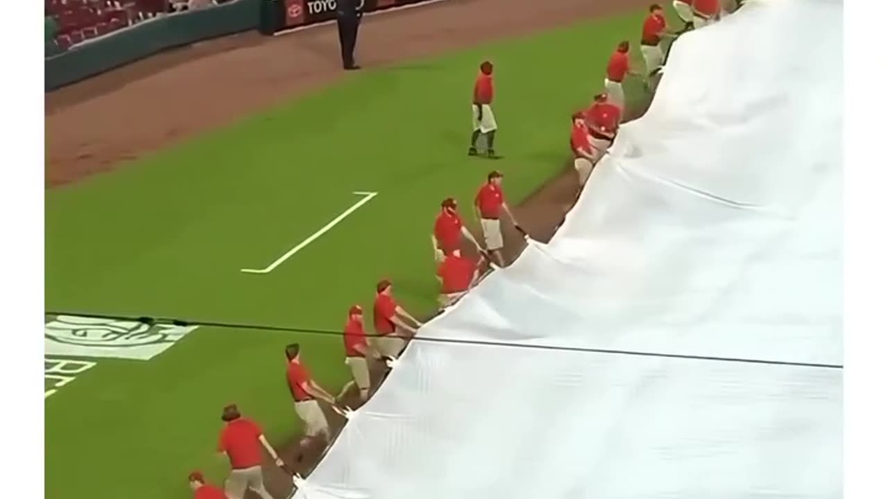 Baseball Player Eaten by Tarp!