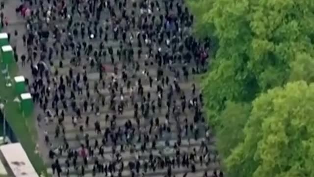 The public lined up for miles to pay respects to