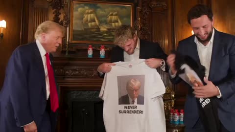 Trump Gifts Logan Paul His Mugshot Shirt Stating "Elvis & Sinatra Had One"