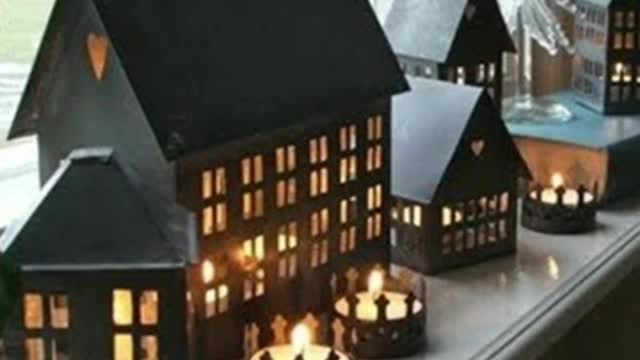 Beautiful lighting house 🏡/artistic art and craft ideas/winter decoration