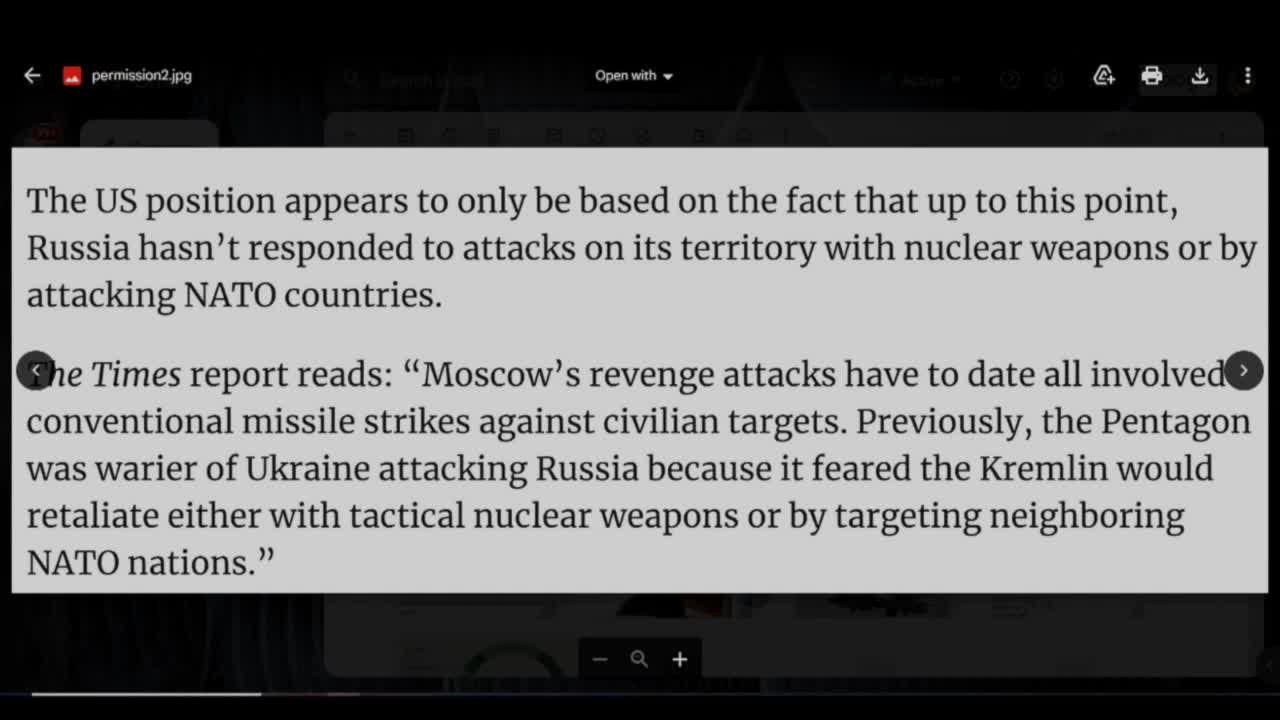 Insanity -- U.S. 'Green Lighting" Ukraine Strikes Inside Russia?