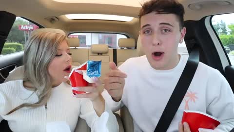 REMOVING ALL MY CLOTHES WHILE MY BOYFRIEND DRIVES!!
