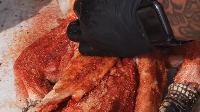 Smoked Reaper Gator #gator #alligator #bbqtiktok #bbqfood #viral