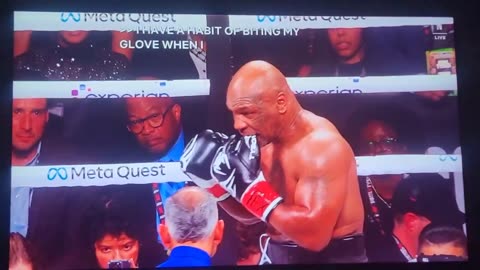 ”I have a biting fixation” says Mike Tyson to why he was biting his glove (11/16/24)