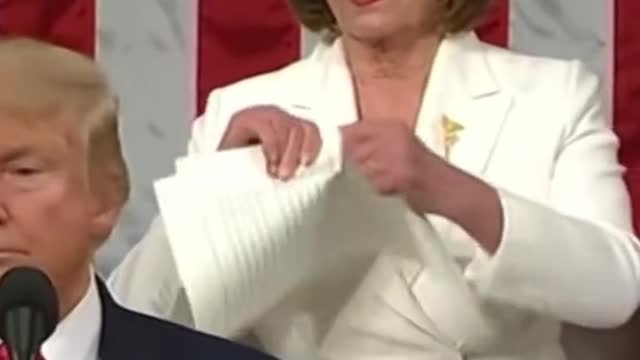 Nancy Pelosi ripping Trump's speech