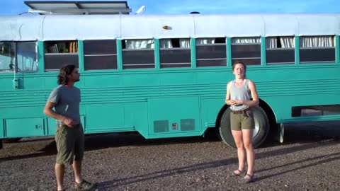 Couple Turns Prison Bus Into A PERFECTLY Designed DIY Skoolie ~ FULL TOUR