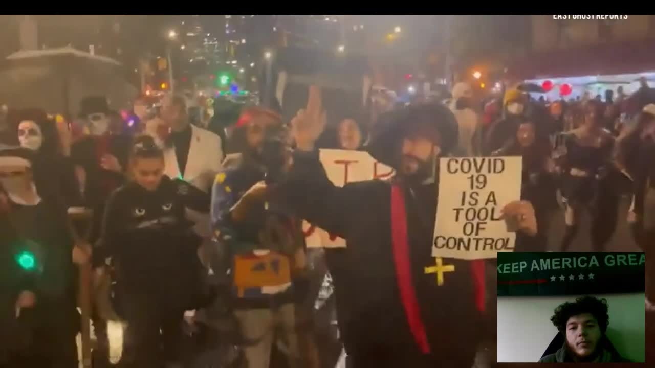 Anti-Vax Protesters lead NYC Halloween Parade