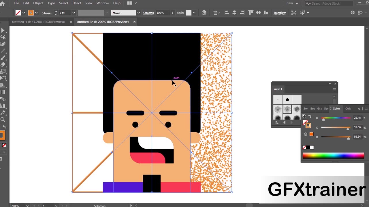 Flat Design Chararacter in adobe #gfxtrainer #illustratorcc #adobesoftware