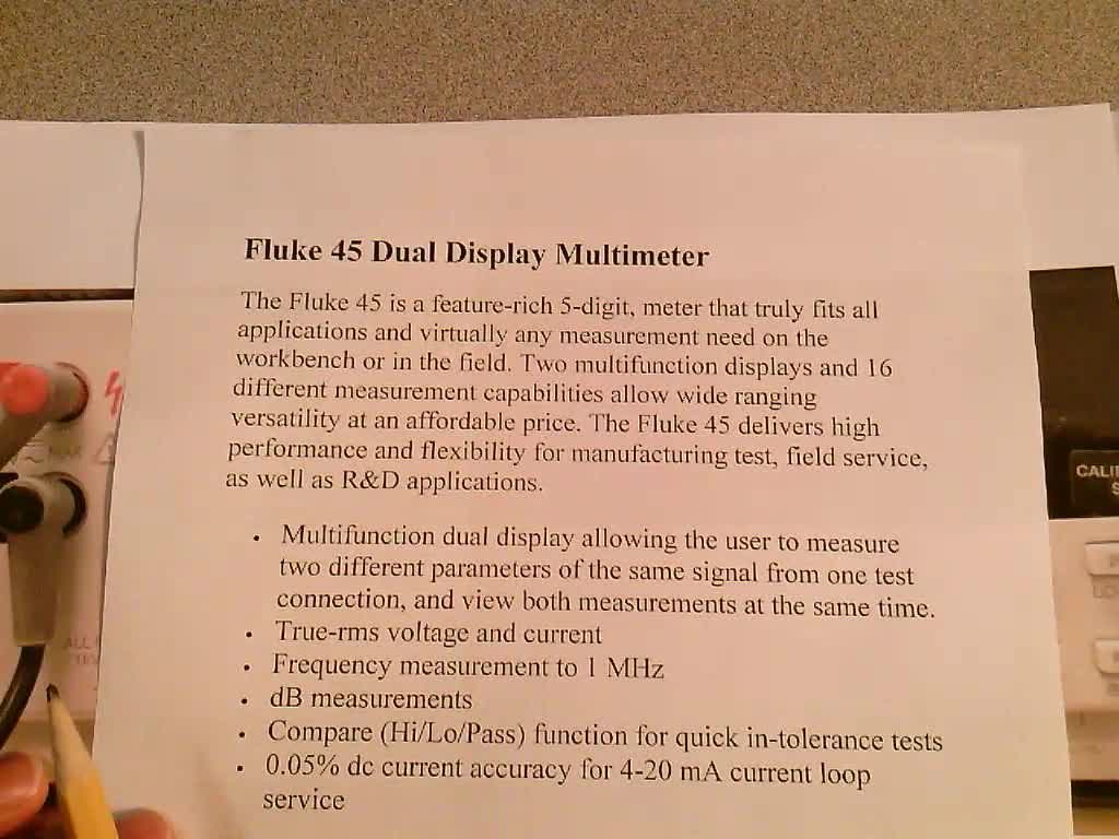 Introduction to the Fluke 45 Dual Display Multimeter