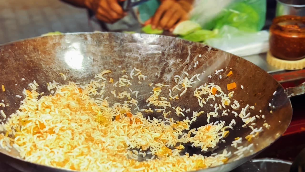 Street food Chinese Egg Fried Rice