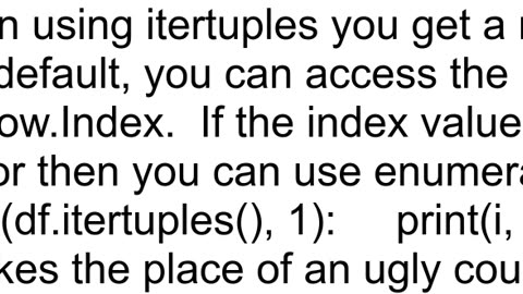 iterate over pandas dataframe using itertuples