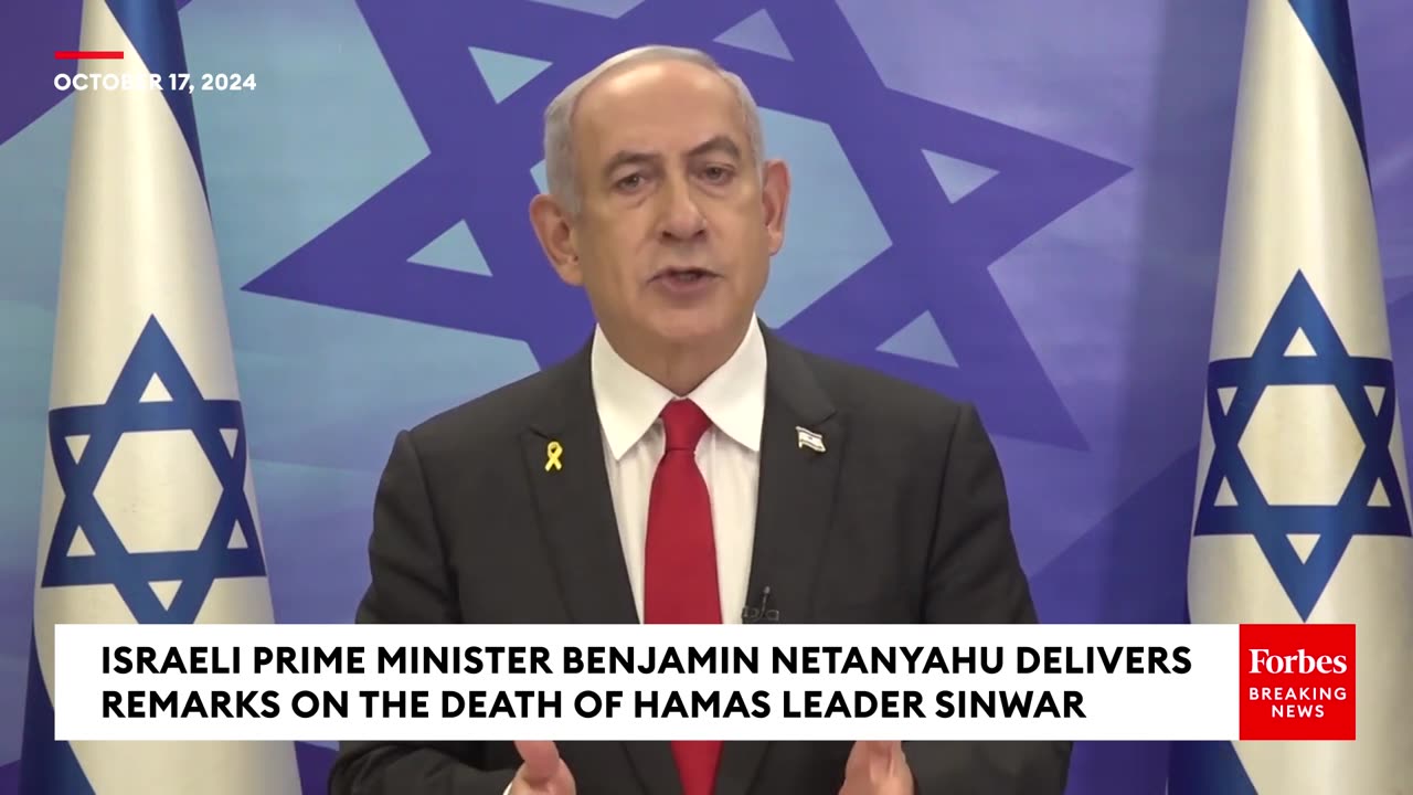 BREAKING- Benjamin Netanyahu Discusses The Death Of Hamas Leader- 'Yahya Sinwar Has Been Eliminated'