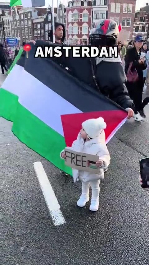 A cute little angle protest in wake of Israel atrocities in Gaza