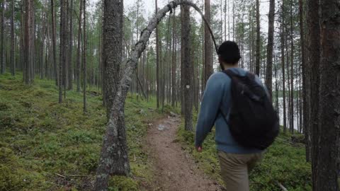 Summer in Arctic Circle lake Miekojarvi in Pello Lapland - Fishing capital of Finland