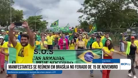 Manifestantes se reúnem em Brasília no feriado de 15 de novembro