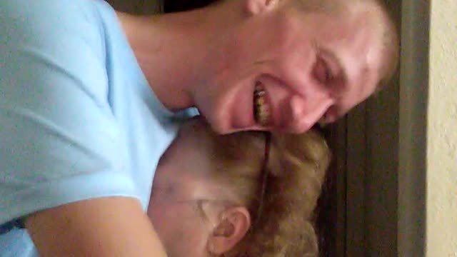 Emotional surprise reunion between grandma and grandson