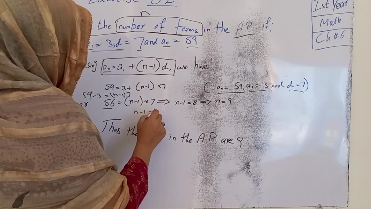 Arithmetic Progression Exercise no 6.3 Part 1