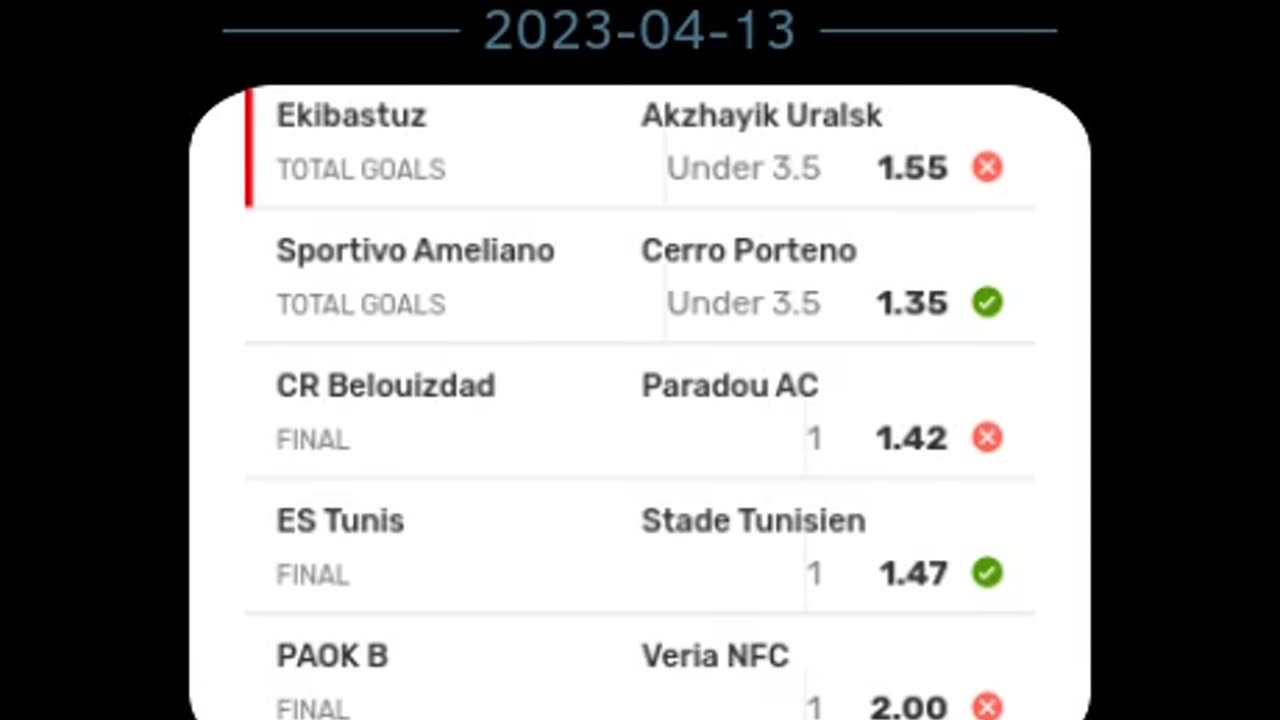 ♠️♥️BET DECK - 2023-04-13 - RESULTS♦️♣️