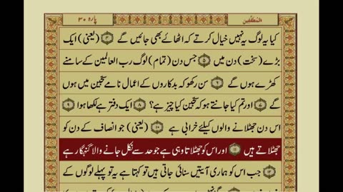 Surat Ul Mutafifeen With Urdu Hindi Translation