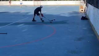 Cole rollerblading