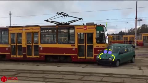 Funny train crash