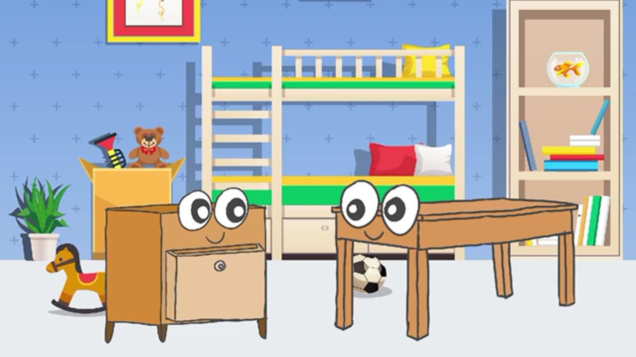 The clever table and stuck Drawer - English for kids - learn at home Stroy for kids - kids stories -