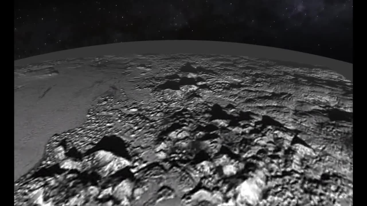 Animated Flyover of Pluto_s Icy Mountain and Plains