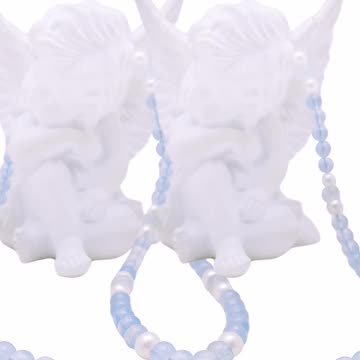 Milky Blue Aquamarine pearl necklace Milky Aquamarine Smooth Round beads01