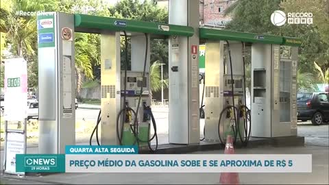 Preço médio da gasolina sobe e se aproxima de R$ 5