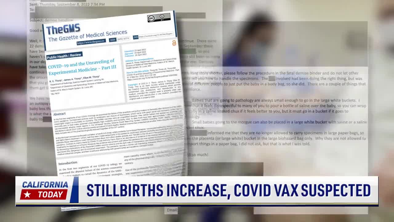A leaked hospital email from central California revealed they have seen an increase in stillbirths