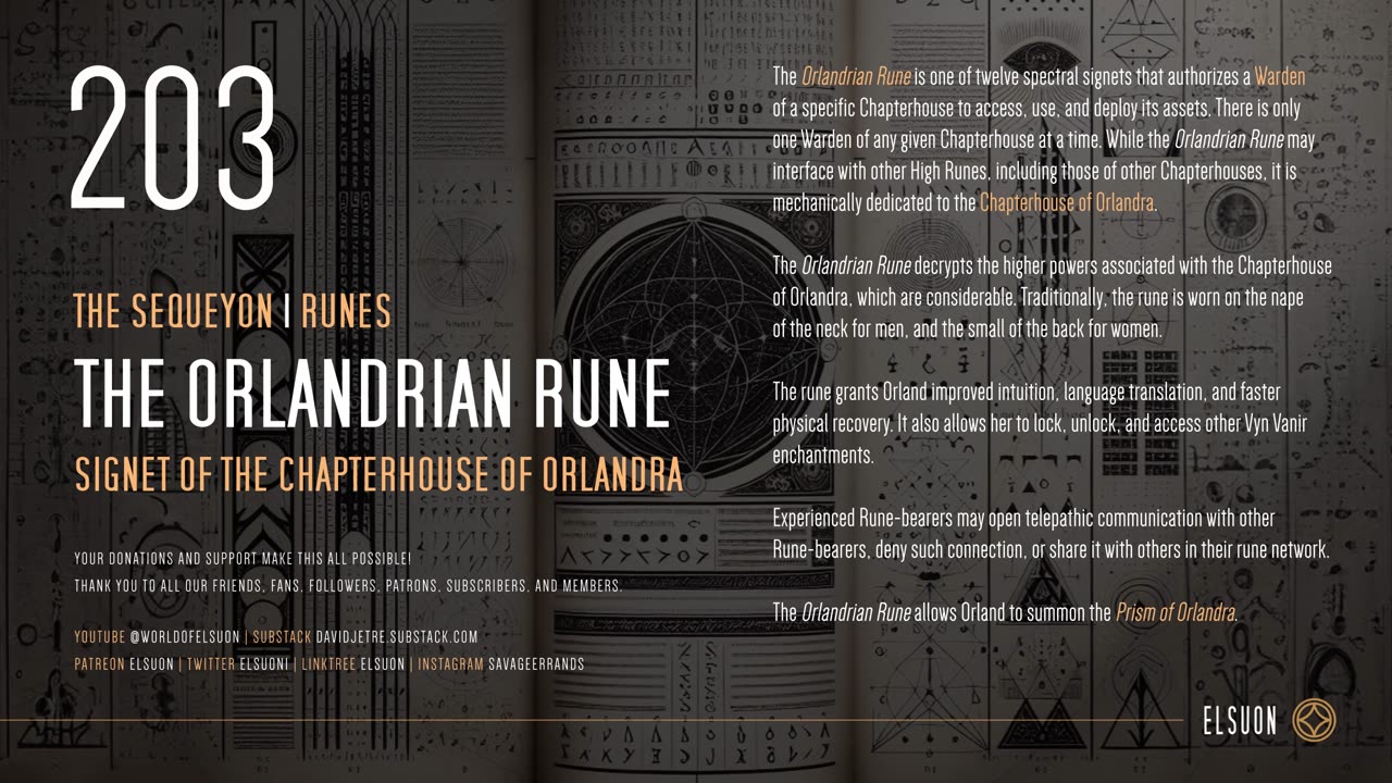 Elsuon | 203 - The Orlandrian Rune