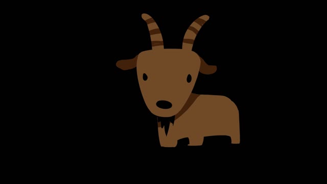 animal animation black goat mg simple flat style