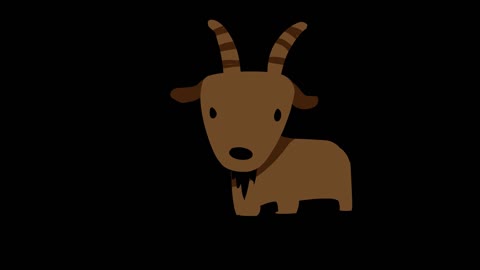 animal animation black goat mg simple flat style