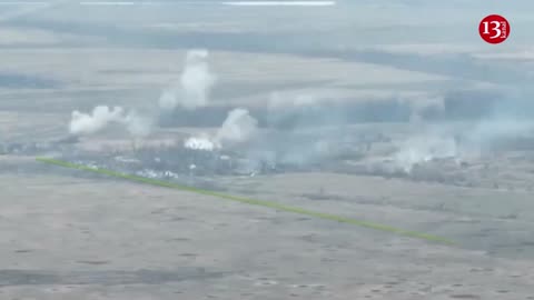 The attacking Russian tank column was encircled - strong blast in hit tanks