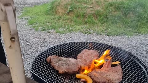 Outdoor Korean BBQ restaurant in Korea